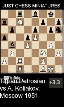 Tigran Petrosian wins a Pawn against Koliakov #chess