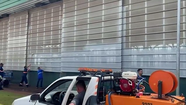 Defesa Civil realiza limpeza no Terminal Oeste de Cascavel