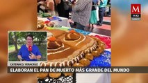 Elaboran el pan de muerto más grande del mundo en Catemaco, Veracruz