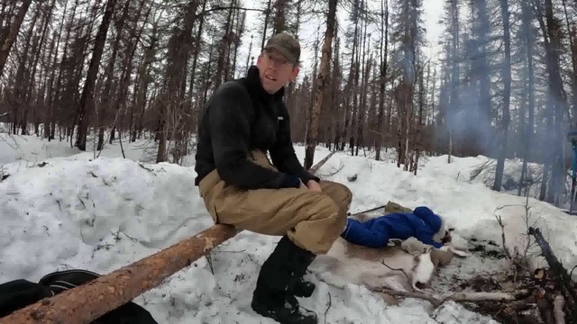 Winter Camping in Snow Storm with Survival Shelter & Bushcraft Cot