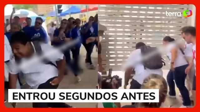 Enem: jovem é 'empurrado' por baixo de portão segundos antes de fechamento para prova