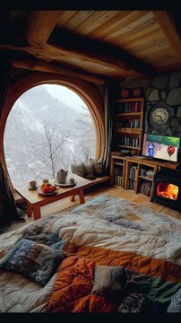 Cozy Bedroom, Soft Lighting, Plush Bedding, and Modern Amenities.