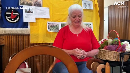 Darlene Anderson demonstrates spinning