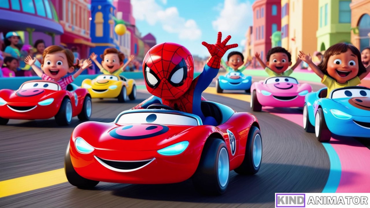 Race Car songs | Wheels On The Car Sing Along | Spider Man Car Adventure Song | Hot Wheels Let's Race | Car Racing Songs | Go Little cars
