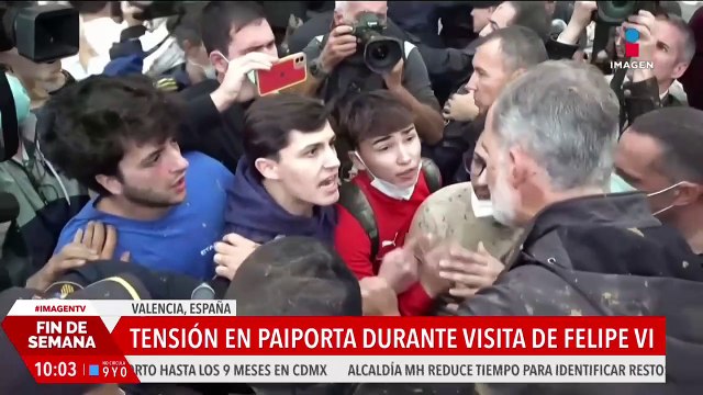Tensión en Valencia, España, durante la visita del rey Felipe VI y la reina Letizia