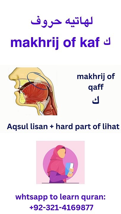 makhraj of kaf ك #Arabic #Quran #tajweed #learn #makhrij
