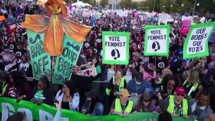 Thousands rally for women's rights ahead of US presidential election