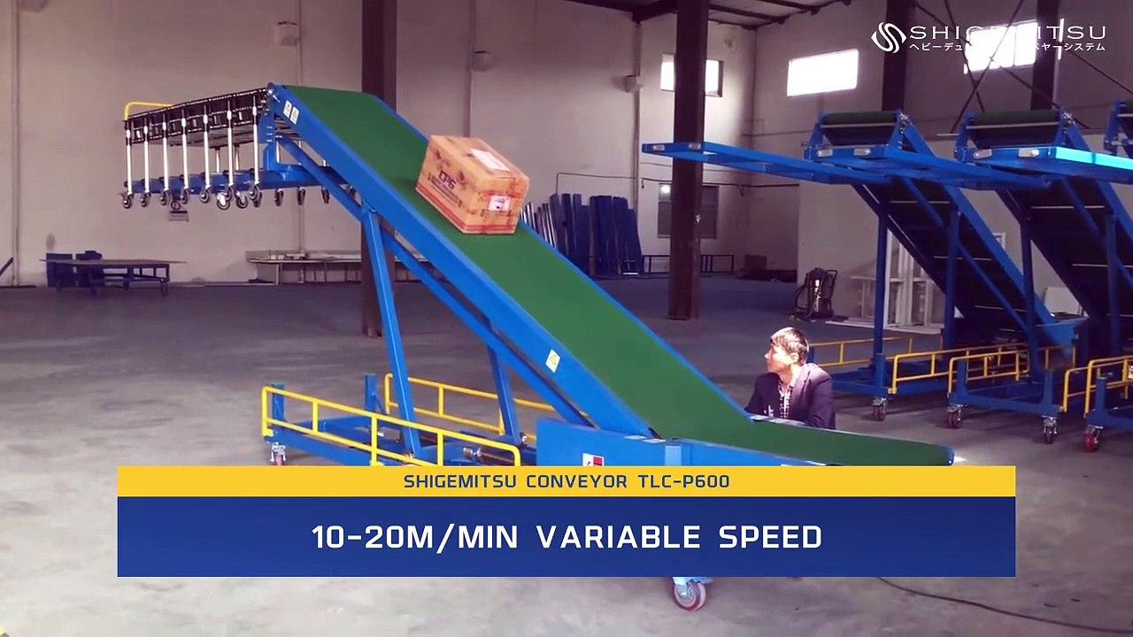 JUAL TRUCK LOAD & UNLOAD CONVEYOR DENGAN ADJUSTABLE HEIGHT HINGGA 2.5 METER - SHIGEMITSU TLC-P600