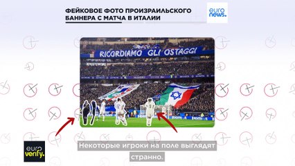 Вирусное фото произраильского баннера на матче в Италии - фейк