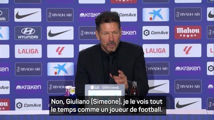 Atlético - Simeone ne veut pas évoquer son fils, Giuliano