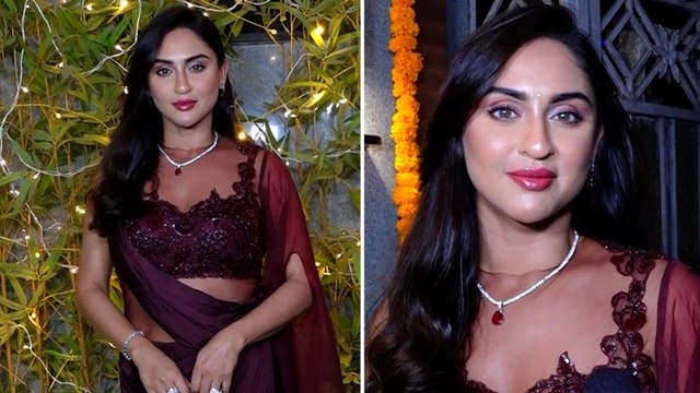 Krystle D'Souza Sizzles In Her Wonderful-Wine Coloured Ethnic Outfit | Karan Patel Diwali Party