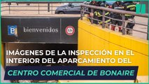 Imágenes de la inspección en el interior del aparcamiento del centro comercial