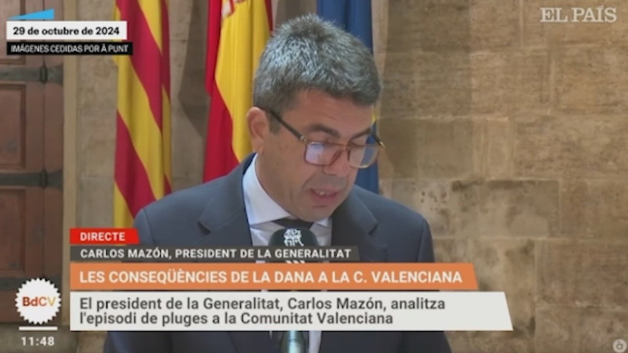 El vídeo en el que el presidente valenciano auguró la disminución del temporal y después borró de su Twitter