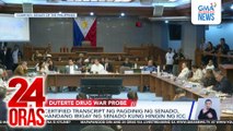 Certified transcript ng pagdinig ng Senado, handang ibigay ng Senado kung hingin ng ICC | 24 Oras