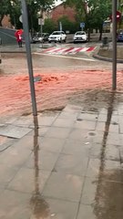 Calles de Sant Andreu de la Barca, desbordadas