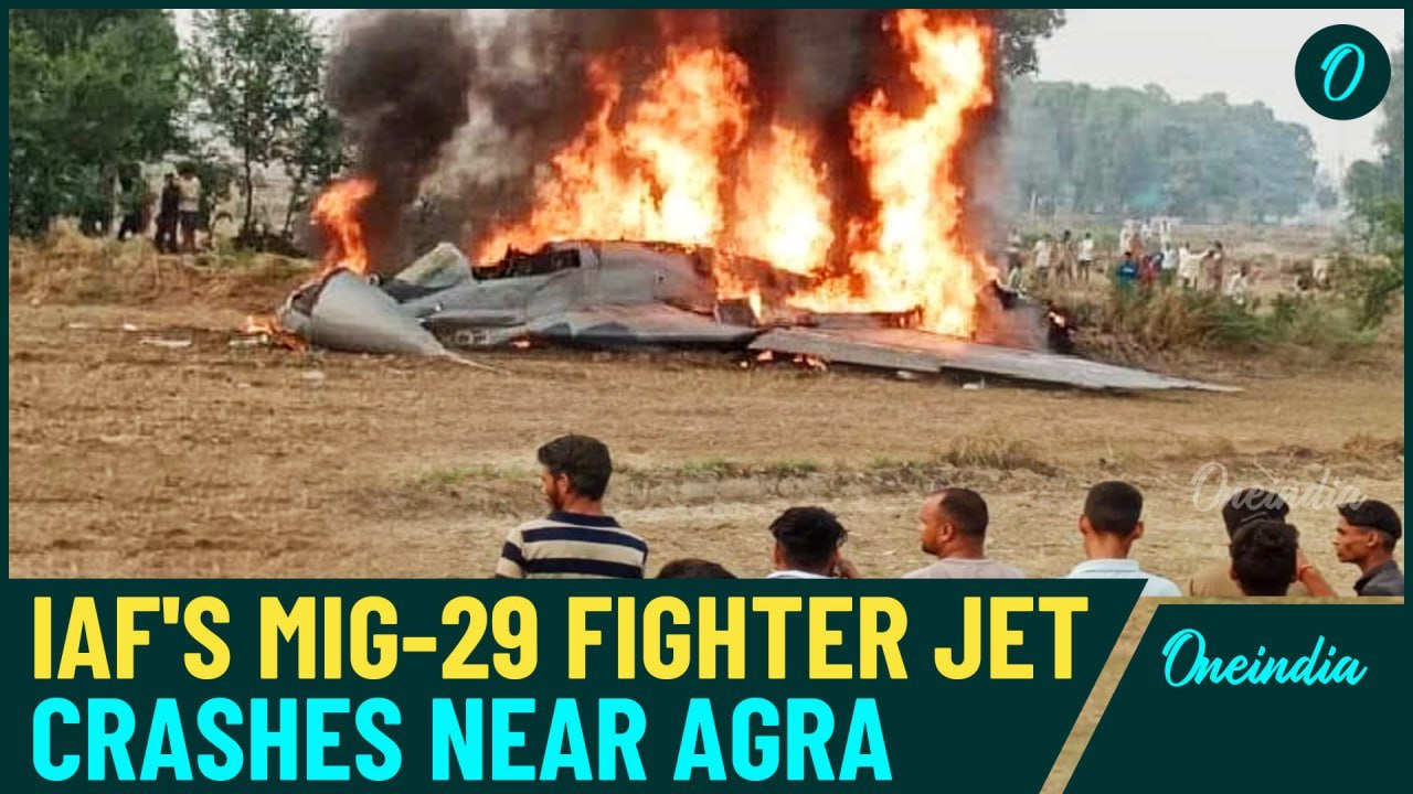 Indian Air Force MIG-29 Crashes in Flames Near Agra; Pilot’s Incredible Escape Caught on Cam