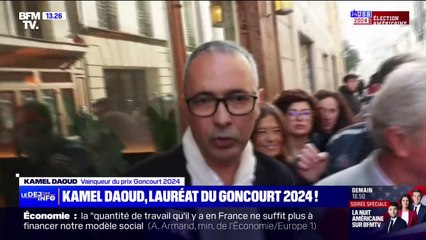 Kamel Daoud, lauréat du prix Goncourt, se dit "heureux" et "bouleversé"