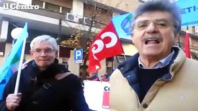 12 dicembre a Pescara, i segretari regionali di Cgil e Uil in corteo