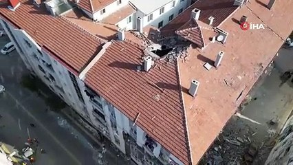 Çorum'daki Patlamada Şoke Eden Görüntü: Çatı Bile Delinmiş 