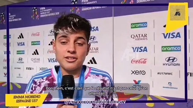 CDM Féminine U17 République Dominicaine #Espagne : Emma Moreno après la défaite en finale contre la #CoréeDuNord ️ C'est clair c'est pas le résultat que nous espérions Pardon à Valence j'aurais aimé que nous ramenions la coupe à la maison
