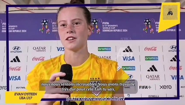 Coupe du Monde Féminine U17 République Dominicaine : La réaction des joueuses des #États_Unis après la victoire contre l'#Angleterre ⚽
