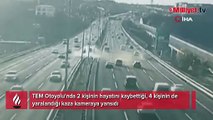 TEM Otoyolu'nda 2 kişinin hayatını kaybettiği kaza kamerada