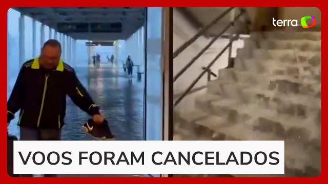 Chuvas torrenciais inundam aeroporto de Barcelona uma semana após tragédia em Valência