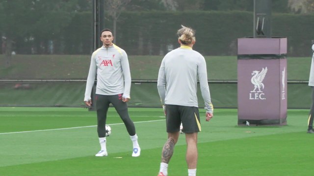 Liverpool training ahead of Leverkusen UCL visit to Anfield