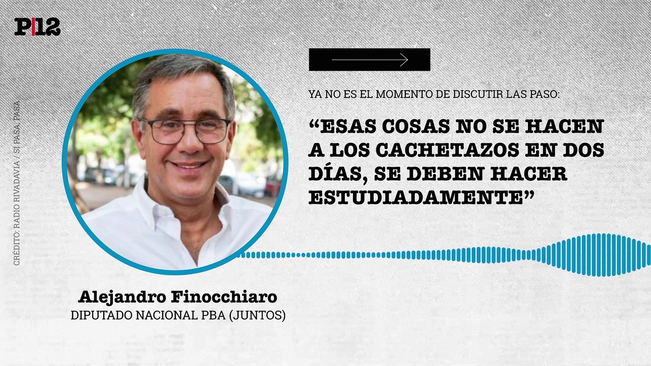 Finocchiaro "votaría con las dos manos" terminar las PASO, pero dice que ya no es el momento