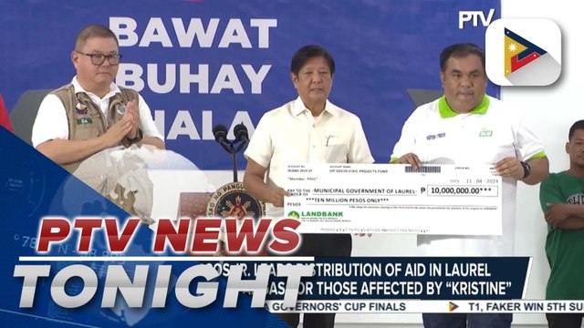 PBBM leads distribution of aid in Laurel and Talisay, Batangas for those affected by #KristinePH