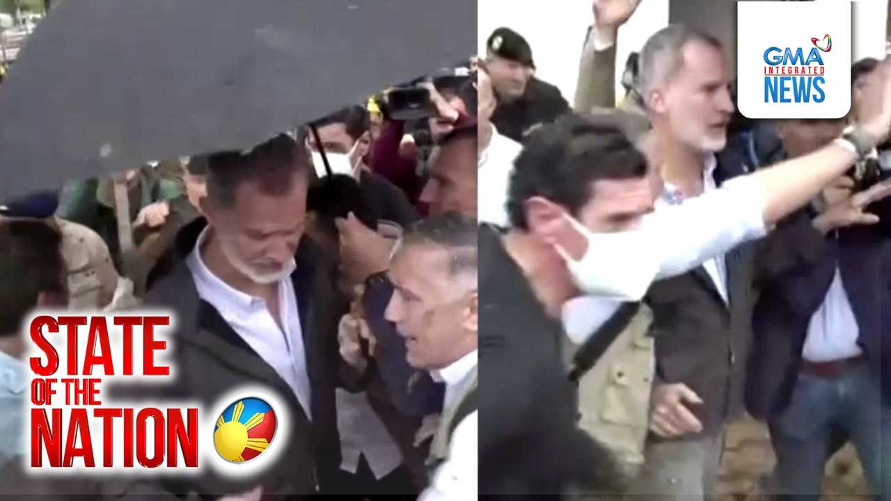 Hari at reyna ng Spain, binato ng putik at pinagmumura nang bumisita sa mga binaha sa Valencia | SONA