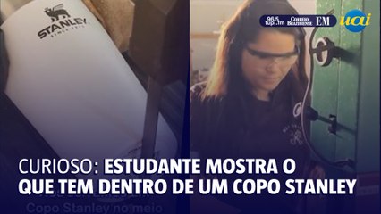 Estudante viraliza ao mostrar o que tem dentro de um sopo stanley
