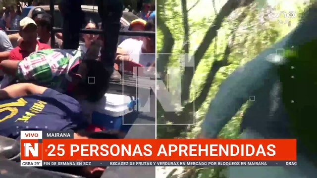 Al menos 20 aprehendidos tras operativo de desbloqueo en Mairana; serán trasladados a Santa Cruz