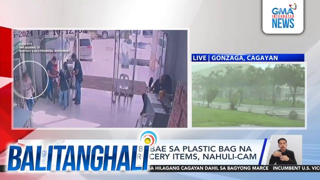 Pagtangay ng babae sa plastic bag na may lamang grocery items, nahuli-cam | Balitanghali