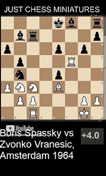 Boris Spassky wins a piece against Vranesic #chess