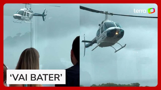 Helicóptero passa ‘raspando’ em restaurante de Balneário Camboriú e assusta clientes