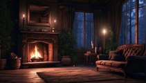 Cozy Nook Ambience with Smooth relax Music - Warm Fireplace Sounds for Sleep