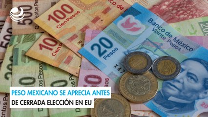 Peso mexicano se aprecia antes de cerrada elección en EU