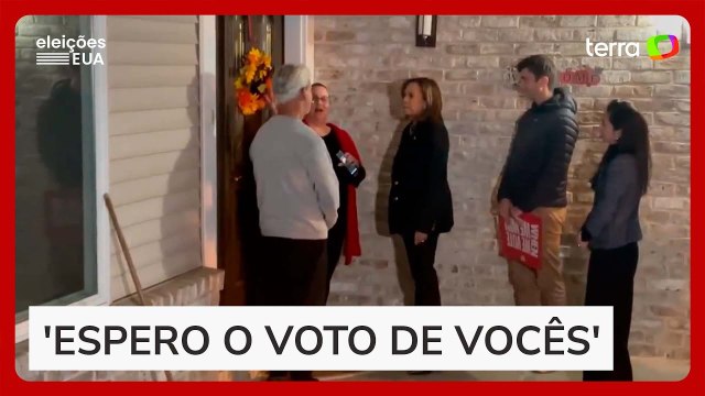 Kamala Harris bate na porta de eleitores para pedir voto às vésperas da eleição nos EUA