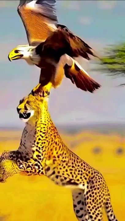 Hunter, eagle chght a lion,,,