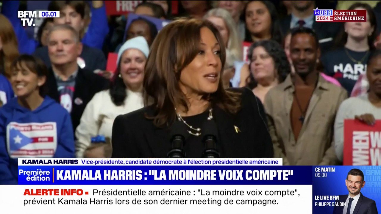 Élection américaine: "La moindre voix compte" prévient Kamala Harris lors de son dernier meeting de campagne