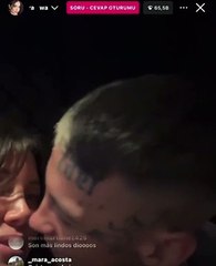 Wanda Nara canlı yayında sevgilisi ile dudak dudağa