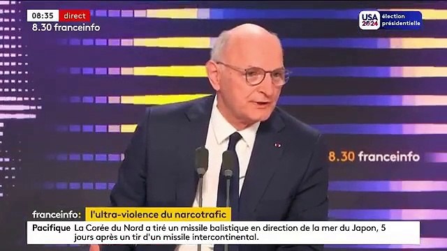 Le narcotrafic est une menace grandissante et gravissime et nécessite une réponse très ferme de l’Etat , déclare le ministre de la Justice Didier Migaud