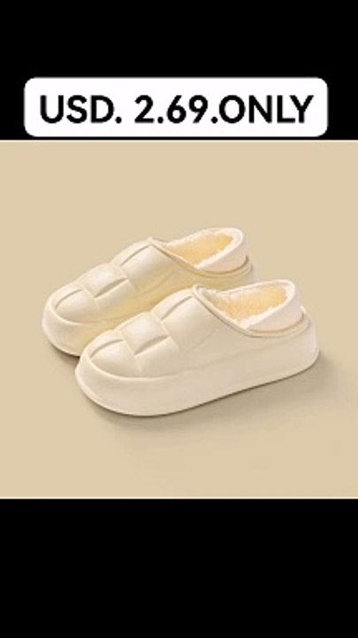 Winter Home Cotton Shoes Women's Thickened, Anti Slip, Waterproof, Snow Proof, Warm External Wear Cotton Slippers