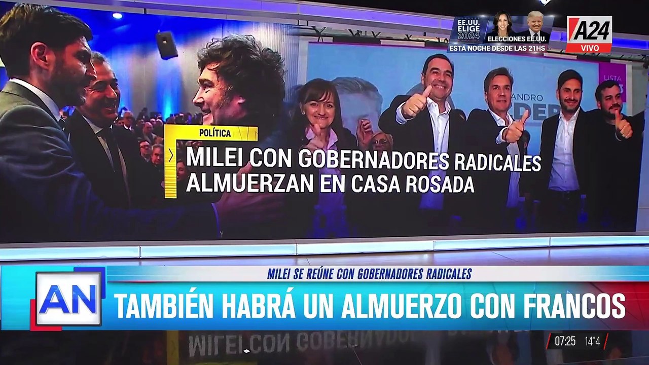 Encuentro clave en la Casa Rosada: Gobernadores radicales se reúnen con Javier Milei