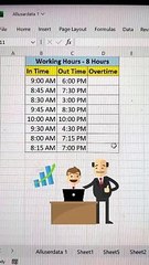 Find Employees Overtime In Excel  - Excel Hindi Tutorials  #shorts