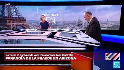 Spécial USA - Le centre électoral de Phoenix, en Arizona, ressemble à une forteresse : Barrières en béton, haute clôture grillagée, agents armés à l'intérieur…