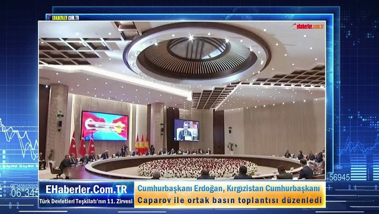 Cumhurbaşkanı Erdoğan, Kırgızistan Cumhurbaşkanı Caparov ile ortak basın toplantısı düzenledi