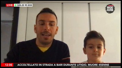 EDOARDO, IL BAMBINO CON LA VALIGIA OSPITE DE "I PERROLLAS" SU RADIO ROMA
