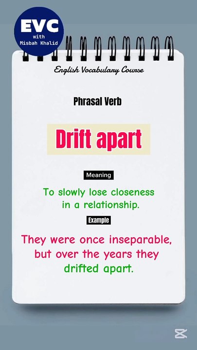 "Drift Apart" Meaning with Example